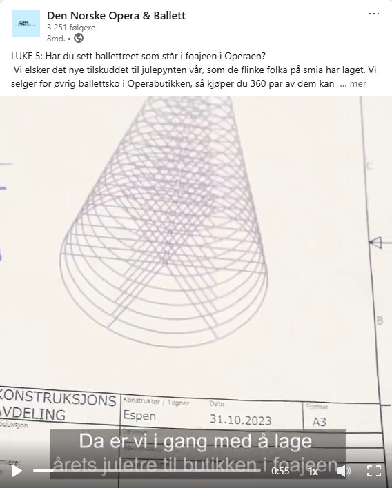 Dette er ikke et videoklipp. Kun et bilde fra Den Norske Opera & Balletts adventskalender 2023